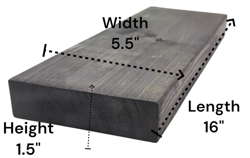 Rustic Dark Brown Black / Ebony Floating Shelf:  Length: 16" inches / Depth: 5.5" inches