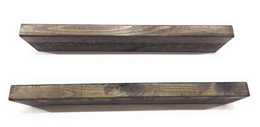 Rustic Dark Brown Black / Ebony Floating Shelf:  Length: 24" inches / Depth: 5.5" inches
