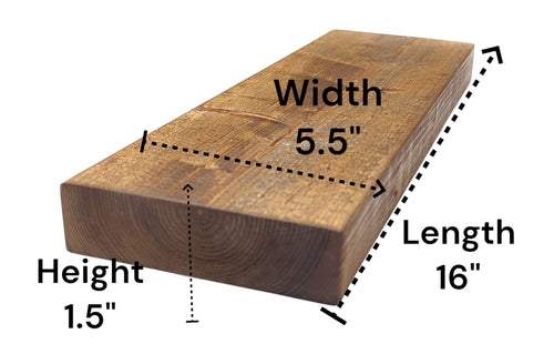 Rustic Brown Floating Shelf:  Length: 24" inches / Depth: 5.5" inches