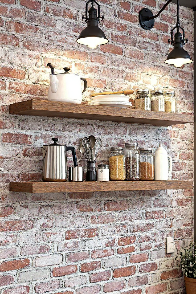 Rustic Brown Floating Shelf:  Length: 24" inches / Depth: 5.5" inches